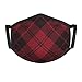 Produktbild Red Plaid Tartan Beauty Fashion Kindergesichtsmaske, wiederverwendbar mit verstellbaren Ohrriemen, mehrschichtige antimikrobielle Polyesterfaser, passend für Kleinkinder bis Jugendliche