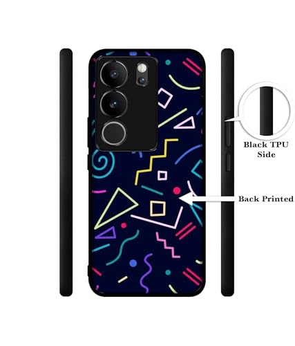 Image of Retro Abstract Design Premium 2D Printed Metal Back Case Cover for Vivo V29 5G / V29 Pro 5G, Multicolor