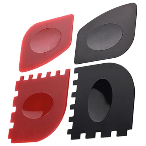 BEBEMOKO Practical Grill Pan Scraper 4pc Set Serrated Smooth Edge Cast Iron Pan Grill Cleaning Tool BBQ Accessories