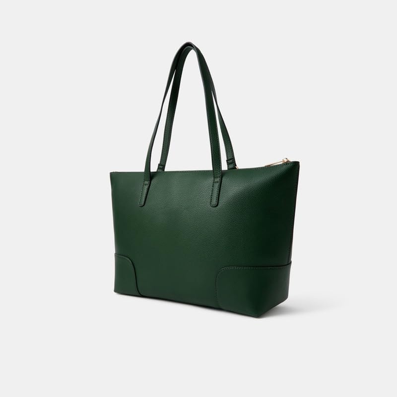 Image of Accessorize London Women's Green Plain Tote Bag Green| Hand bags for women stylish | Shoulder bag for woman latest | Purse for women handbag