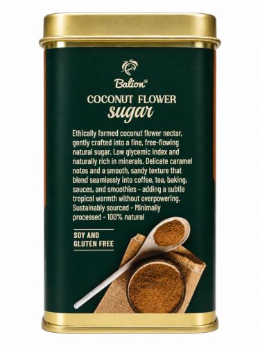Image of Balion Coconut Sugar | 100% Natural Unrefined Coconut Sugar from Finest Coconut Flower Nectar | Low GI Sugar Alternative | Rich in Naturally Occurring Minerals | Ideal for Tea, Coffee, Baking & Cooking | Vegan, Gluten Free | 200g