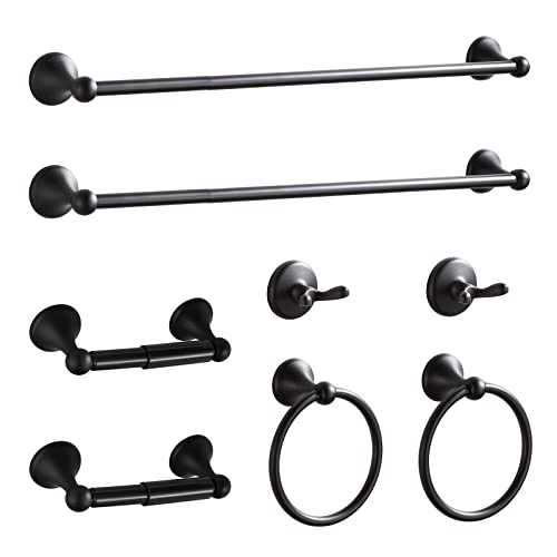 BGL Bathroom Hardware Set Matte Black Adjustable Expandable Bath Towel Bars Bathroom Accessory Set...