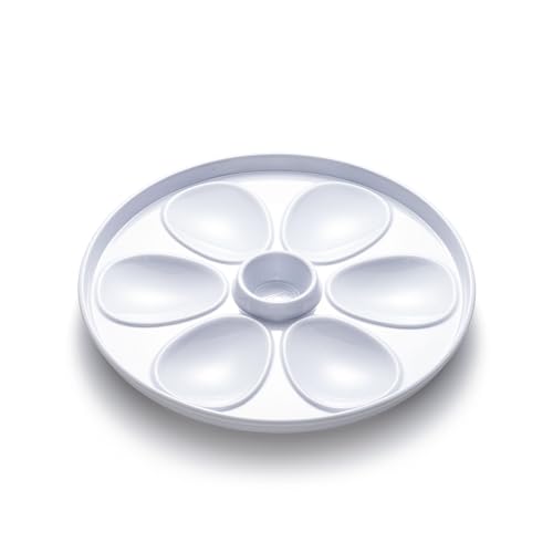 Outset - Outset Oyster Serving Tray, 6 Slots and Condiment Cup, Melamine - -15%