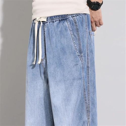 Mens Jeans Summer Thin Casual Stretch Waist Soft Vintage Denim Trousers Fashionable Business Pants4