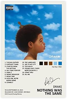 YGULC Drake Poster Nothing Was The Same Music Album Cover Signed Limited Edition Canvas Poster Wall Art Decor Print Picture Paintings for Living Room Bedroom Decoration Unframe: 12x18inch(30x45cm)