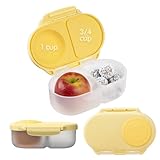 b.box Fiambrera Infantil con Compartimentos | Bento Box Infantil Mini con 2 Compartimentos Herméticos | Caja de Almuerzo y Picoteo para Niños | Cabe 1 Fruta Entera | Sin BPA