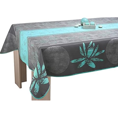 Le linge de Jules Mantel Antimanchas Lotus Turquesa Cover
