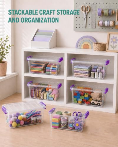 Image of EOENVIVS Clear Storage Bins with Lids 6 Pack, 7 Qt Stackable Storage Containers with Buckle Lock, Durable Plastic Containers & Storage Box Organizer for Pantry, Bathroom, Closet & Office Use