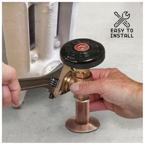 Image of Midline Valve IXW-T034-5 Heavy Duty Hot Water Steam Radiator Valve; Air Vent Temperature Control; 3 /4 in. SWT x Male Union; Brass (5 Pack)
