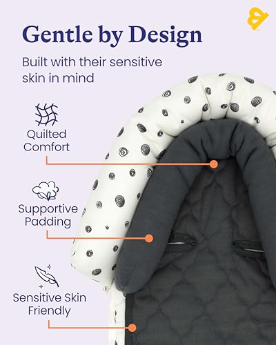 GoldBug Baby & Toddler 2-in-1 Car Seat Head Support + Strap Covers - Dots
