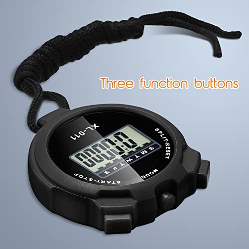 Toodoo 16 Pieces Digital Stopwatch Timer Multi Function Stopwatch Plastic Large Display Waterproof Stopwatch Date Time Alarm Black Watch Timer With Lanyard For Sports Fitness Referees #TOP3