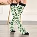 Fashion Cute Socks for Men and Women Saint Patrick's Day Striped Cute Shamrock Hat Knee High Compression Socks Support for Sport Running Hiking Fitness Casual at Home