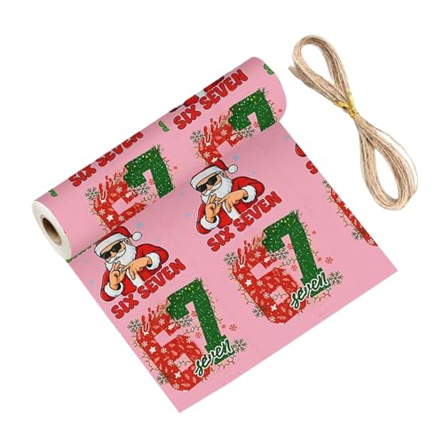 Papel de regalo de Navidad vintage - 67 hojas con patrones de números, envoltorio de regalo festivo de Navidad | 35.43 x 19.69 pulgadas Papel decorativo grande, paquete de fiesta estacional y fiesta
