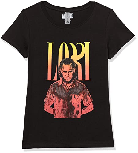 T-shirt Marvel Loki manches courtes noir fille XL en coton