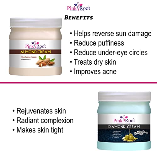 Image of Pink Root Almond Cream 500gm with Diamond Cream 500gm