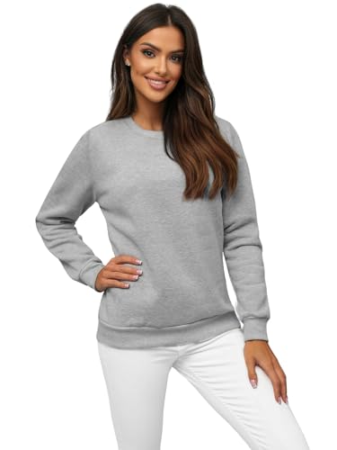 OZONEE Damen Sweatshirt Pullover Langarm Farbvarianten Langarmshirt Pulli...
