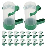 SEWACC Bebedero Pajaros Jaula 16 Piezas Dispensador De Agua De Plástico para Periquitos Cacatúas Palomas Codornices Y Agapornis Antiderrame Fácil De Montar Y Desmontar