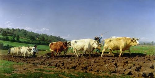 Peinture sur Toile Labours en Nivernais de Rosa Bonheur Toile Premium 60x90cm