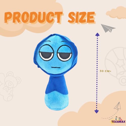 Image of Customized Text Blue Scarf Sprunki Plush Toys
