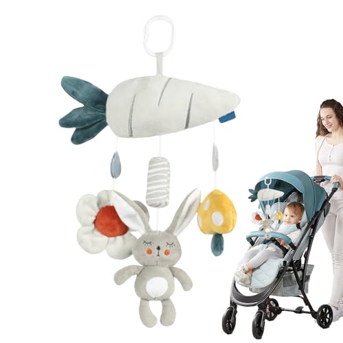 Hanging Baby Crib Bell, Musical Animal Mobile (16.7x8.2x3.7cm), lujoso adivinación de juguetes, accesorio de cama de bebé, campanilla de viento de animales, decoración de guardería, durante 0–3 años