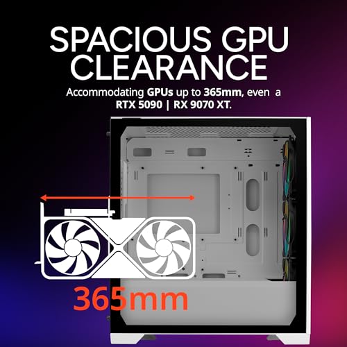 Image of Cooler Master Elite 302 White Micro-ATX High Airflow Minimalist PC Case, 365mm GPU Max, Compatible RTX 5080 RX 7090 XT, 280mm AIO Max, Type C, Tempered Glass, Triple 120mm aRGB Fan, Intakes Grill