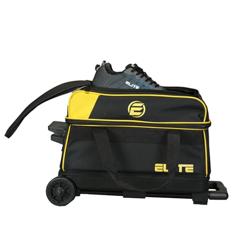 ELITE Basic Double Roller Bowling Ball Bag With Wheels | Stylish Graffiti-Style Design | Durable Bowling Bags With Ample Storage | Yellow by ELITE - Image 4