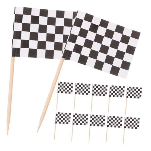 Sosoport 360 piezas Mini Banderas de Cuadros para Cupcakes Palillos Decorativos para Fiestas de Cumpleaños y Accesorios Seguros y Versátiles para Postres y Aperitivos