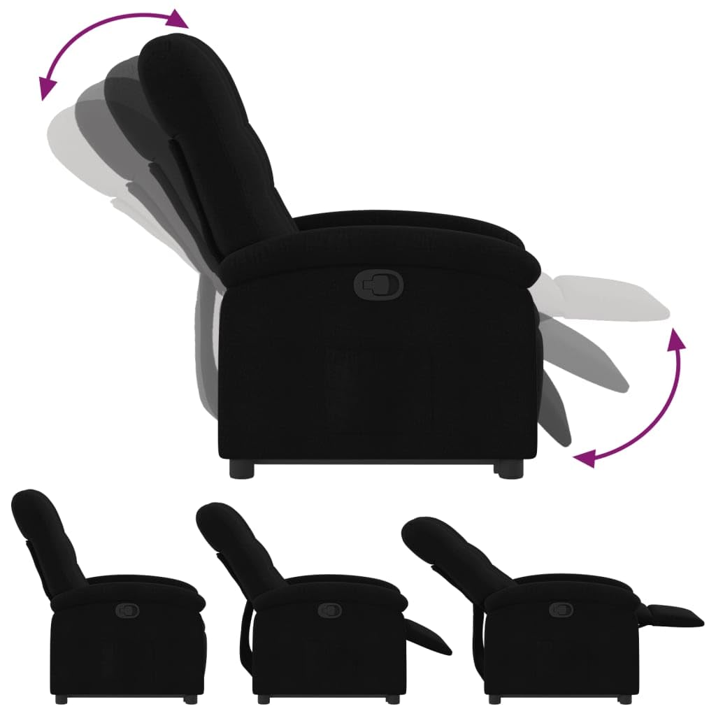 Tidyard Relaxsessel, Sessel Verstellbar mit Liegefunktion, Sessel mit Aufstehhilfe, Aufstehsessel, Fernsehsessel, Liegesessel, Schwarz Stoff