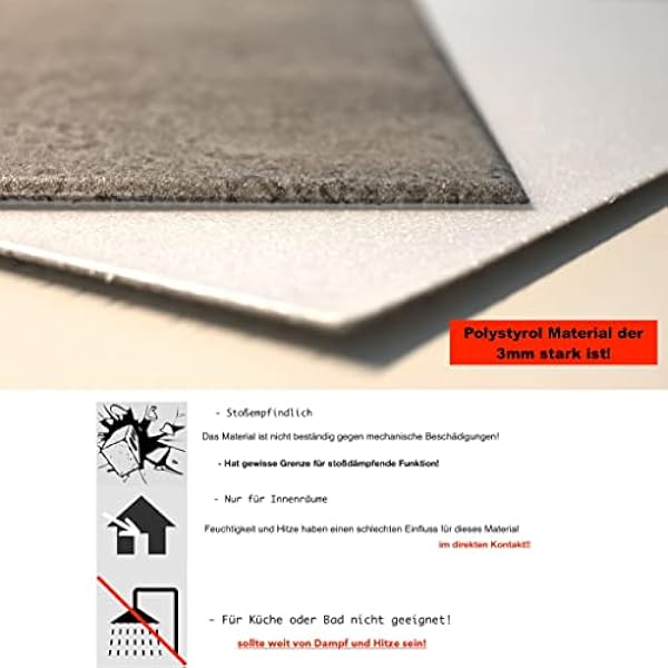 Paneles de imitación de hormigón para pared, paneles de techo, decoración de pared, diferentes tonalidades, poliestireno XPS 3 mm de espesor (12m2, 7014XL)