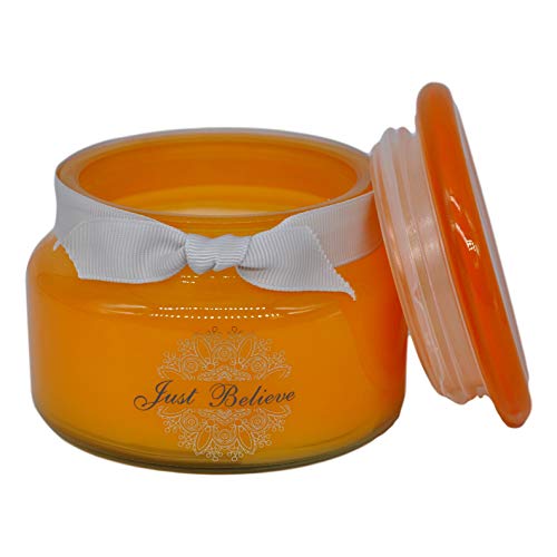 Marissa's Gifts Vela de cera de soja en tarro de cristal naranja con caja de regalo Cover