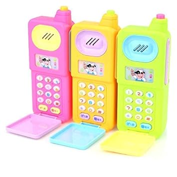 MM RETAILS Smart Phone Cordless Mobile Phone Toys , Funny Light and Sound Flap Musical Mobile Cell Phone Toy for Kids , Musical Cartoon Mini Phone with Flap for Kids (Multicolour)