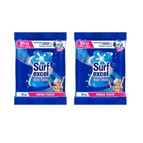 Image of Surf Excel Easy Wash Detergent Powder 5 kg | Superfine Washing Powder | Dissolves Easily & Removes Tough Stains | Suitable for all Washing Machines (Pack of 2)