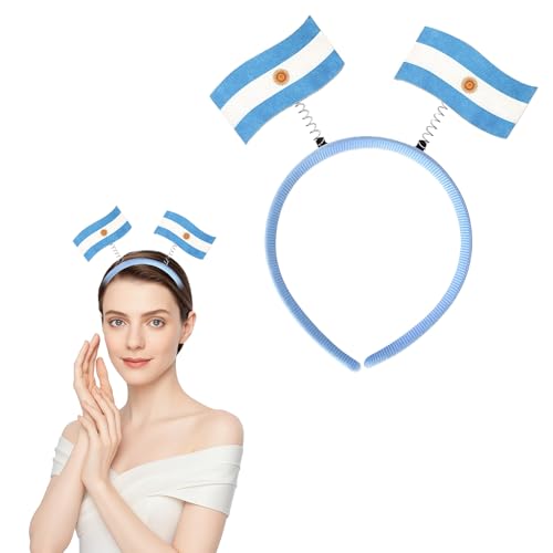 Qiknird Argentina Flag Headbands Football Fan Flags Headbands Soccer Sports Events Hairbands World Cup Party Hair Accessory for Women Flag Decorations for Sports Party