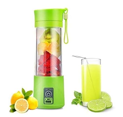 LADY TONE USB Electric Blender Juicer Cup Smoothie Maker Electric Juice Maker Machine for Fruits and Vegetables 380ml Juicer Cup Bottle 4 Blade