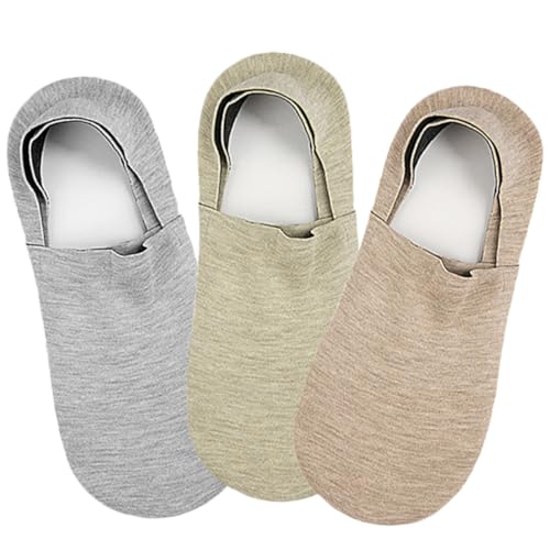 CALLARON 3 Pairs Womens Invisible Low Cut Socks Soft Comfortable Short Socks for Running Non Slip Heel Fashionable Colors