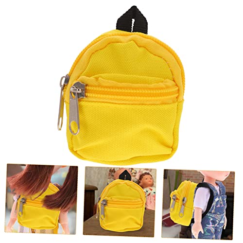Kisangel Miniature Backpack Doll Carrier for Bjd Dolls for Photography Props Yellow Color Polyester Portable Design4