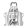 Ekobla let all that you do be done in love aprons motivational bible quote christian verse waterproof resistant chef cooking kitchen bbq adjustable aprons for women men 27×31 inch  urban country home decor