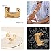 ABJFJE Fashion Adjustable Wide Chunky Gold Cuff Bracelets for Men Exaggerated Geometry Metal Punk Wrist Wrap Bangles Bracelet for Men Women Jewelry Gift Gold Silver (Gold)