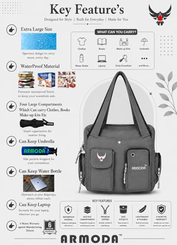 Image of ARMODA Double Pockets Glamour: Stylish Shoulder Bag for Ladies