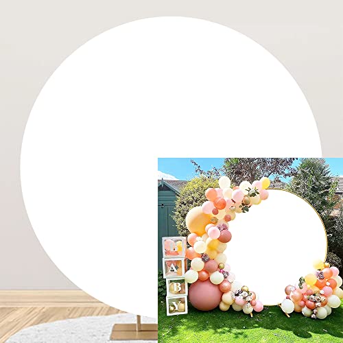Toile de fond ronde blanche en polyester YongFoto 1,2m tissu anniversaire