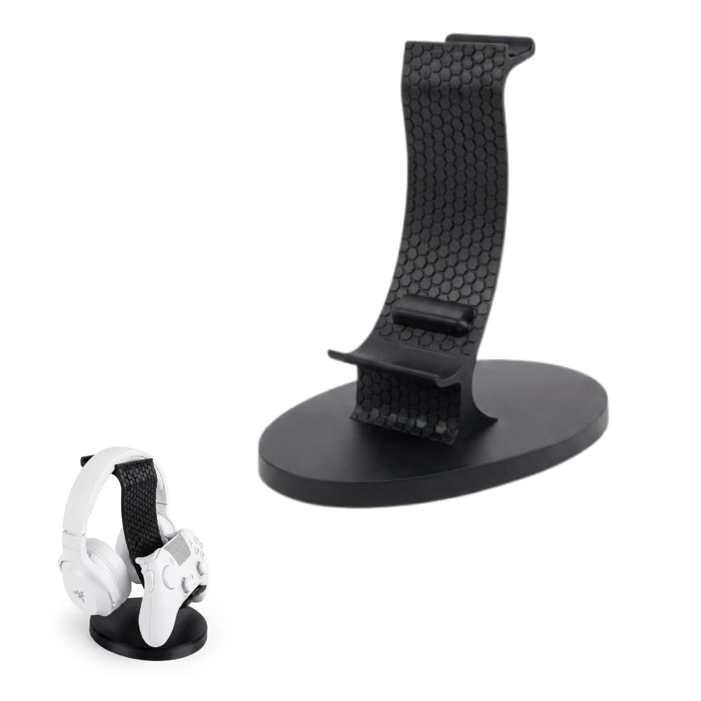 2-in-1 Headphone & Controller Stand for Gaming Desk | Universal Headset Holder with Gamepad Mount | Space Saving Gaming Accessories Organizer for PS5, Xbox & PC Setup (Black)-image-34