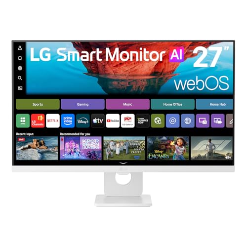 Image of LG Smart Monitor U7 27U731SB-W 27 inch 4K UHD IPS for Work, Streaming & AI Productivity | webOS, HDMI, USB Hub with USB‑C 65W, AirPlay 2, Screen Share, Bluetooth, AI Picture Pro, AI Sound Pro, White