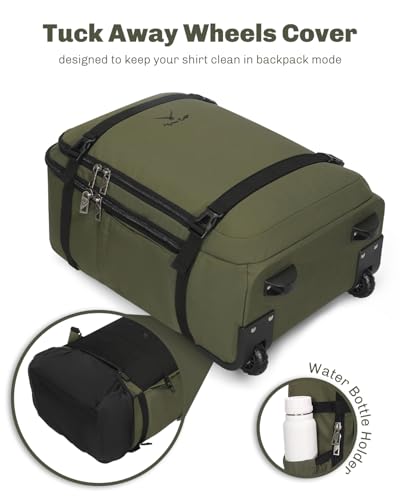 Hynes Eagle Rolling Backpack Luggage 21'' Backpack with Wheels Flight Approved Wheeled Backpack Carry on Travel Backpack for Women Men 42L image 2