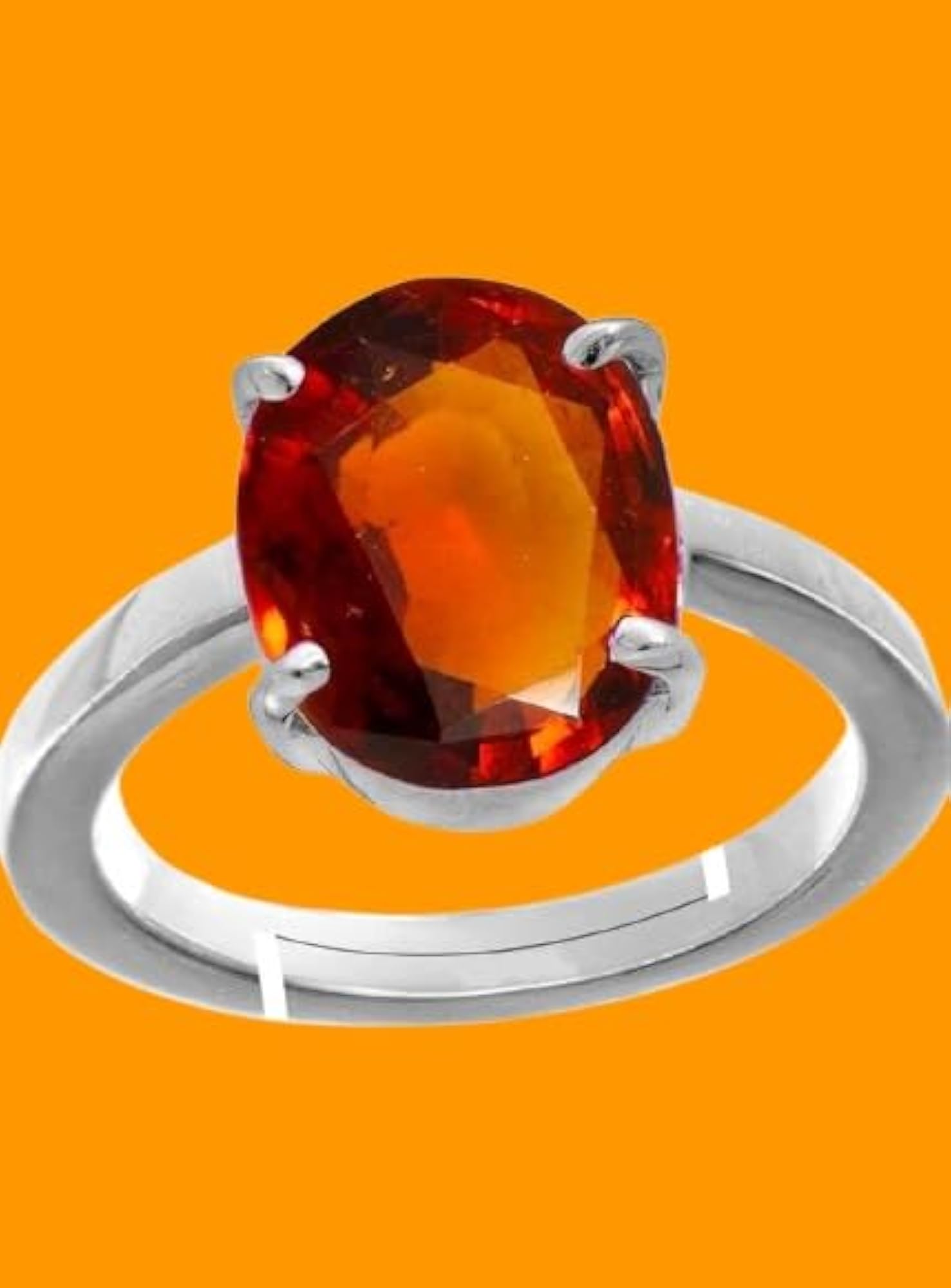 17.30 Carat Adjustable Hessonite Garnet Ring, Everyday Wear
