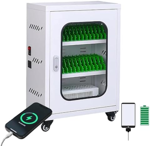 Mobile Charging Station Locker for Smartphones - 12-60 Bay Secure USB Storage Cabinet, Universal for iPhone & Android, Ideal for Classroom & Office Use