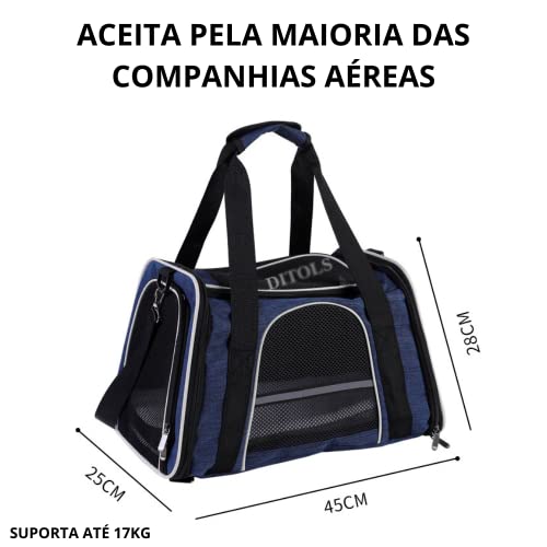 Bolsa De Transporte Pet Para Carregar Cachorro Transportar Pet Gato Em Avião (Cinza)