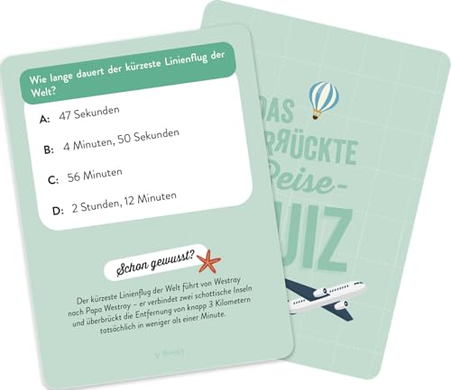 Das verrückte Reise-Quiz: Unnützes Wissen für Weltenbummler ¿ 50 Karten | Tolles Reise-Geschenk für Weltenbummler