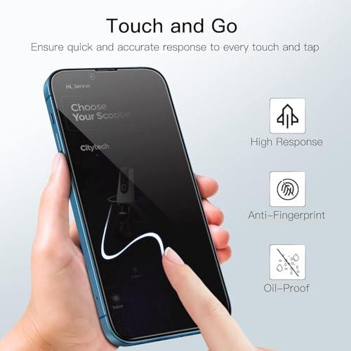Image of Tempered Glass Full Screen Protector Compatible For Privacy iPhone 13 /13 Pro / 14 (6.1 Inches) (Black) Edge To Edge Full Screen Coverage With Easy Installation Kit,Pack Of 1