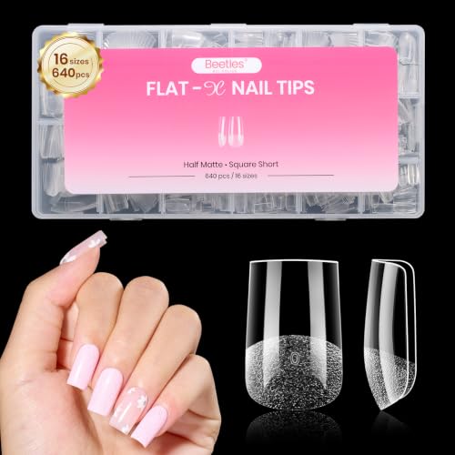 Image of Beetles Flat-X Soft Gel Nail Tips, Short Square, 640Pcs, 16 Sizes