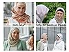 Kellegour 5 Pièces Bonnet sous Hijab,Réglable Islamique Musulman,Bonnet de Hijab Musulman Islamique,Réglable sous écharpe avec Fermeture à Attache pour Femmes(Blanc,Teint,Marine,Noir,Ros) #3